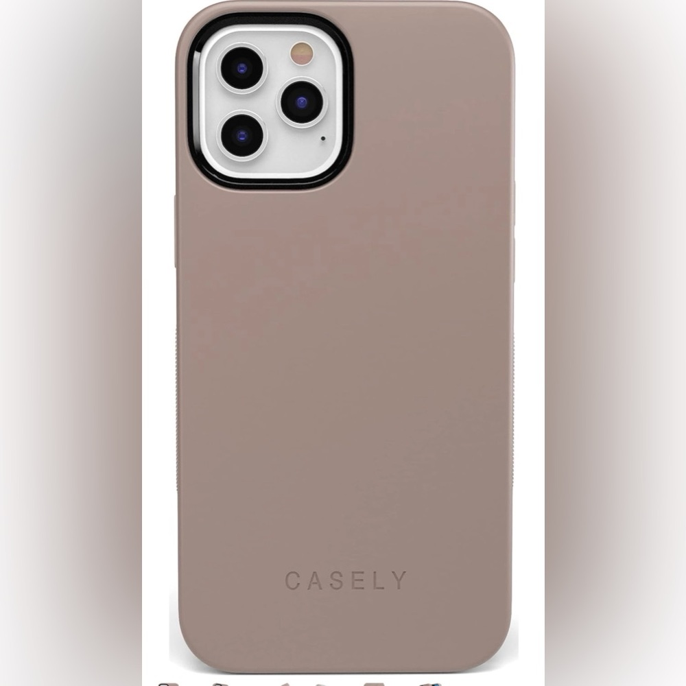 Casely iPhone 12/12 pro MagSafe case taupe nude beige preowned